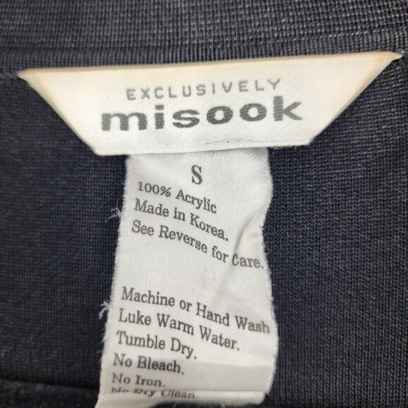 Misook Women's Black Open Front Hem Split Pocket Knit Sweater Size Small - Picture 2 of 4